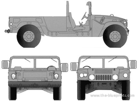 AM General HMMWV - Хаммер - чертежи, габариты, рисунки автомобиля