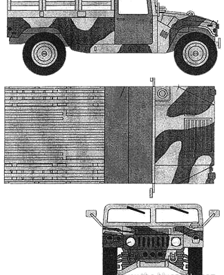 AM General HMMWV M988 - Хаммер - чертежи, габариты, рисунки автомобиля
