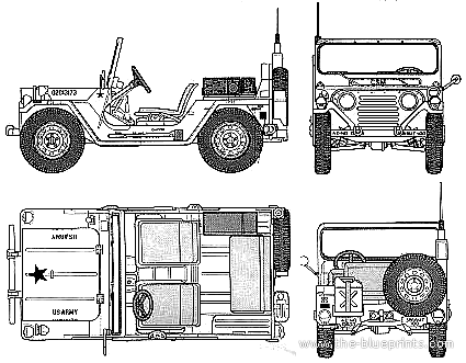 AM General M151A2 Mutt - Разные автомобили - чертежи, габариты, рисунки автомобиля