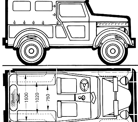 ARO M461 - Разные автомобили - чертежи, габариты, рисунки автомобиля
