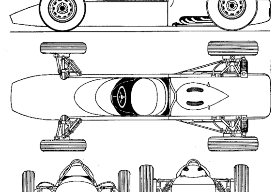ATS Type 100 F1 GP (1961) - Разные автомобили - чертежи, габариты, рисунки автомобиля