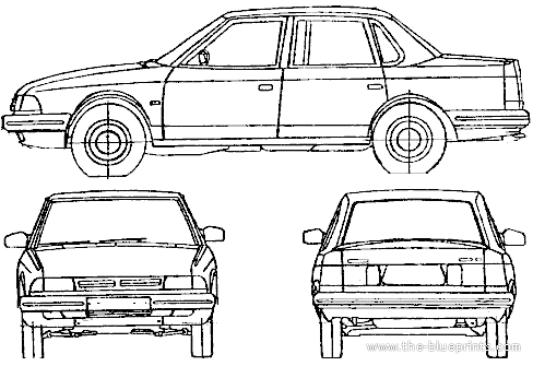 AZLK Moskvich 2142 Prince Vladimir (2001) - Разные автомобили - чертежи, габариты, рисунки автомобиля
