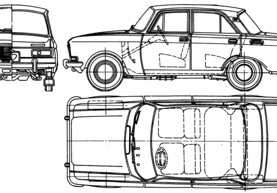 AZLK Moskvitch 2140 - Москвич - чертежи, габариты, рисунки автомобиля