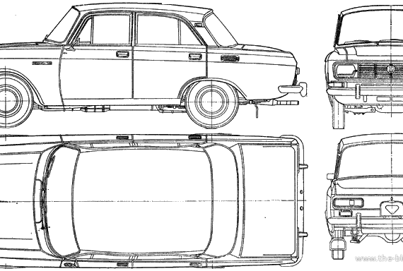 AZLK Moskvitch 2140 (1970) - Москвич - чертежи, габариты, рисунки автомобиля