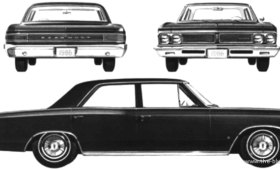 Acadian Beaumont 4-Door Sedan (1966) - Разные автомобили - чертежи, габариты, рисунки автомобиля