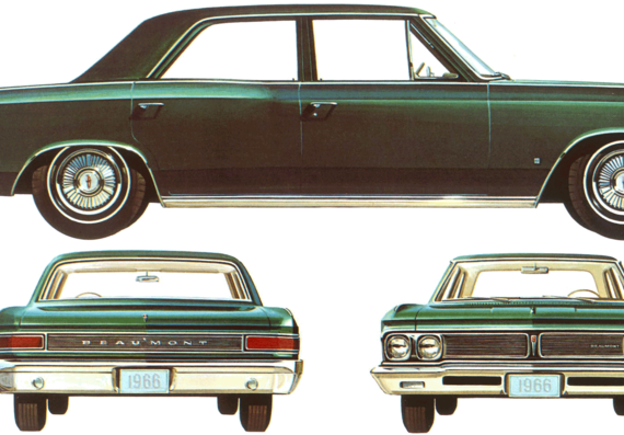 Acadian Beaumont Custom 4-Door Sedan (1966) - Разные автомобили - чертежи, габариты, рисунки автомобиля