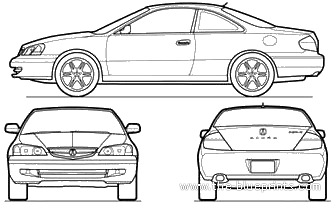 Acura CL (2002) - Акура - чертежи, габариты, рисунки автомобиля