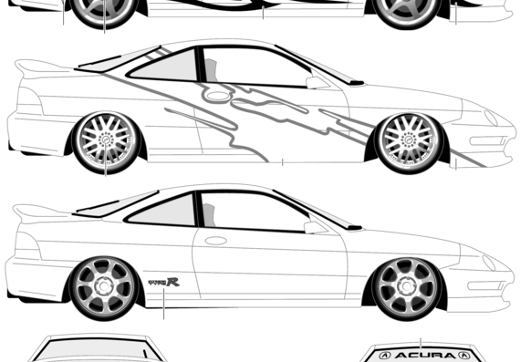 Acura Integra R - Акура - чертежи, габариты, рисунки автомобиля