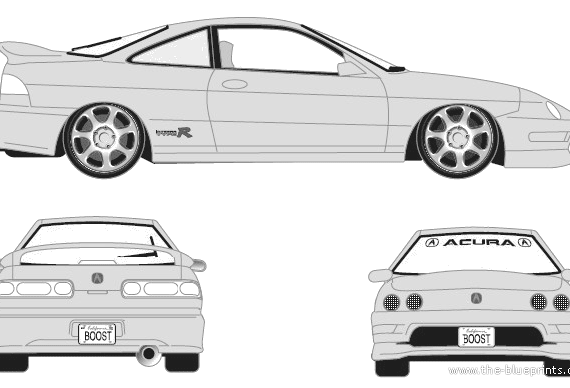 Acura Integra R (1999) - Акура - чертежи, габариты, рисунки автомобиля