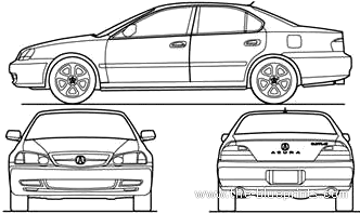 Acura TL (2003) - Акура - чертежи, габариты, рисунки автомобиля