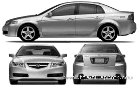 Acura TL (2005) - Акура - чертежи, габариты, рисунки автомобиля