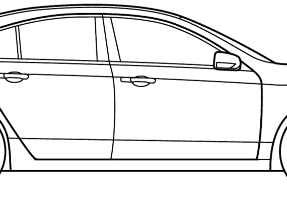 Acura TL (2010) - Акура - чертежи, габариты, рисунки автомобиля