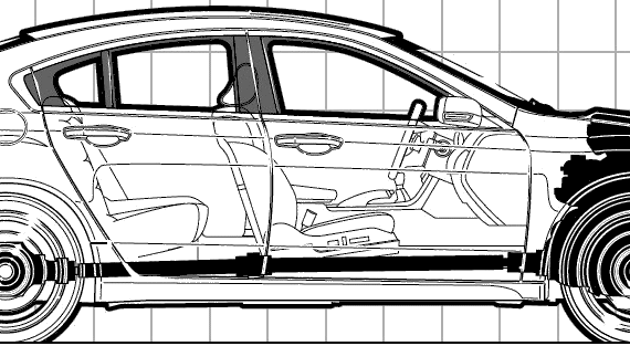 Acura TL SH-AWD Tech HPT (2010) - Акура - чертежи, габариты, рисунки автомобиля