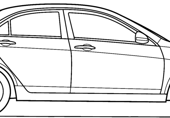 Acura TSX (2008) - Акура - чертежи, габариты, рисунки автомобиля