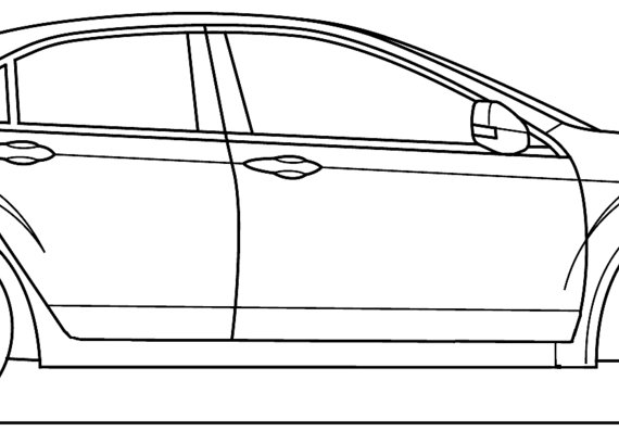 Acura TSX (2009) - Акура - чертежи, габариты, рисунки автомобиля