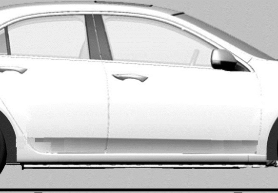Acura TSX (2011) - Акура - чертежи, габариты, рисунки автомобиля