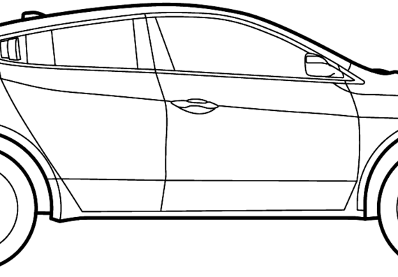 Acura ZDX (2010) - Акура - чертежи, габариты, рисунки автомобиля