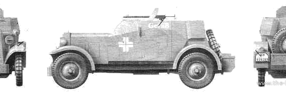 Adler Kfz.13 - Разные автомобили - чертежи, габариты, рисунки автомобиля
