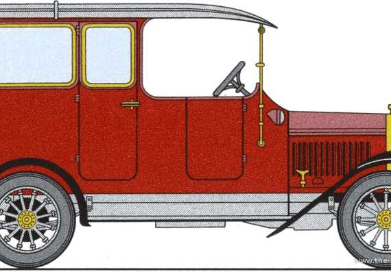 Adler Limousine (1913) - Разные автомобили - чертежи, габариты, рисунки автомобиля