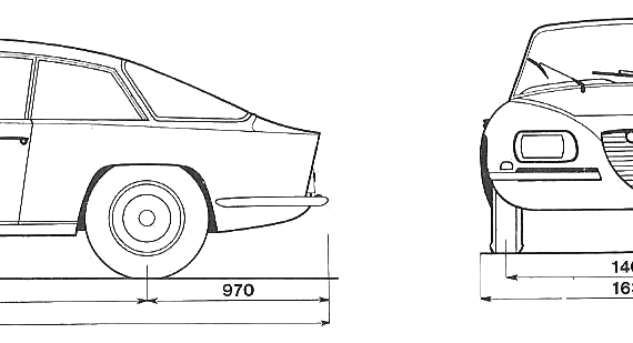 Alfa 2600 SZ - Альфа Ромео - чертежи, габариты, рисунки автомобиля