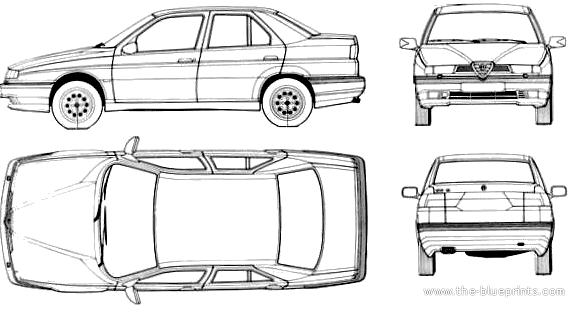 Alfa Romeo 155 (1993) - Альфа Ромео - чертежи, габариты, рисунки автомобиля