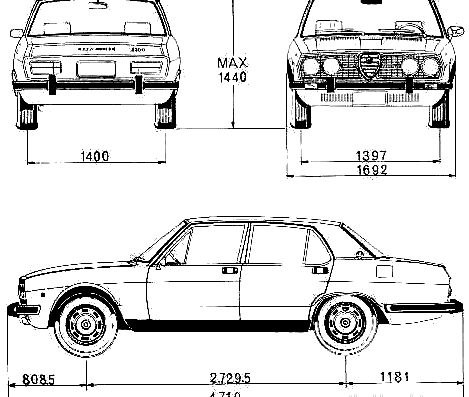 Alfa Romeo 2300 - Alpha Romeo - drawings, dimensions, pictures of the car