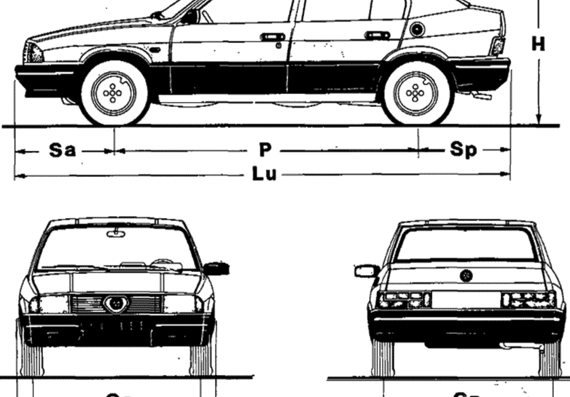 Alfa Romeo 33 (1983) - Альфа Ромео - чертежи, габариты, рисунки автомобиля