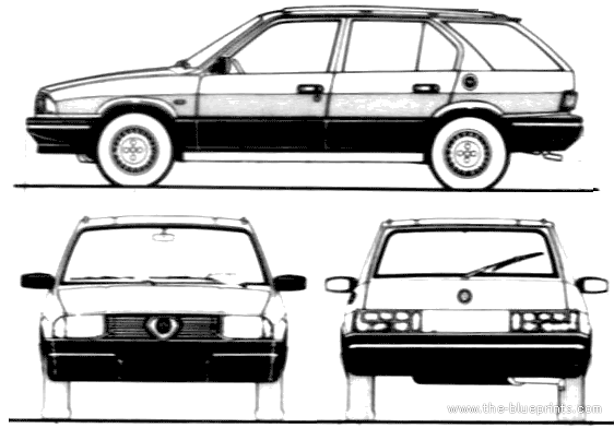 Alfa Romeo 33 Sportwagon (1984) - Альфа Ромео - чертежи, габариты, рисунки автомобиля