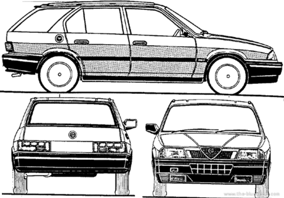 Alfa Romeo 33 Sportwagon (1990) - Альфа Ромео - чертежи, габариты, рисунки автомобиля