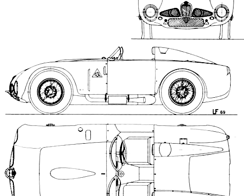 Alfa Romeo 6C 3000 - Альфа Ромео - чертежи, габариты, рисунки автомобиля