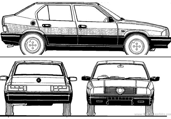 Alfa Romeo Alfa 33 (1988) - Альфа Ромео - чертежи, габариты, рисунки автомобиля