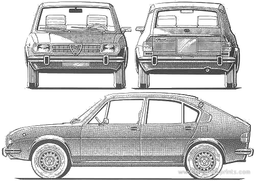 Alfa Romeo Alfasud 5M (1976) - Альфа Ромео - чертежи, габариты, рисунки автомобиля