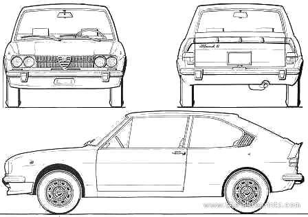 Alfa Romeo Alfasud ti (1976) - Альфа Ромео - чертежи, габариты, рисунки автомобиля