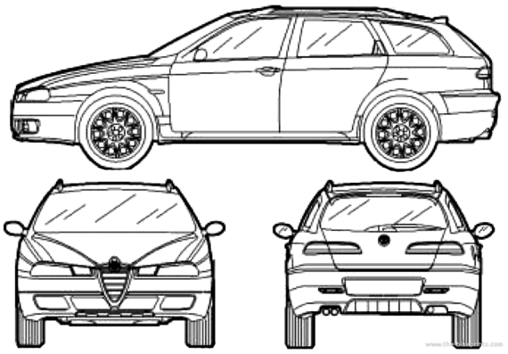 Alfa Romeo Crosswagon Q4 (2005) - Альфа Ромео - чертежи, габариты, рисунки автомобиля