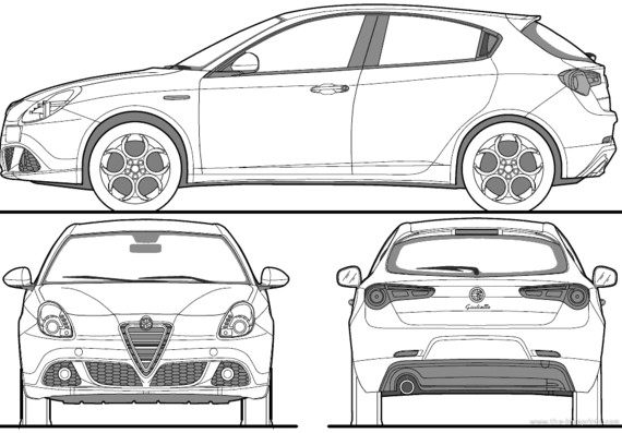 Alfa Romeo Giulietta (2010) - Альфа Ромео - чертежи, габариты, рисунки автомобиля
