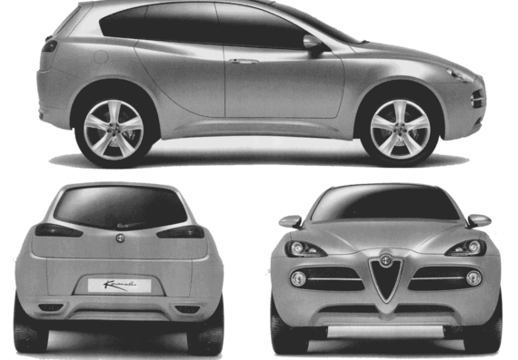 Alfa Romeo Kamal - Альфа Ромео - чертежи, габариты, рисунки автомобиля