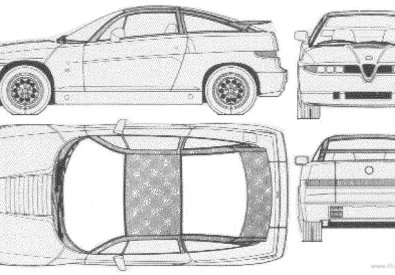 Alfa Romeo SZ - Альфа Ромео - чертежи, габариты, рисунки автомобиля