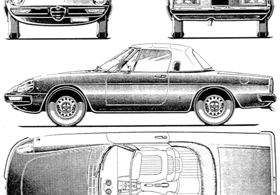 Alfa Romeo Spider (1971) - Альфа Ромео - чертежи, габариты, рисунки автомобиля