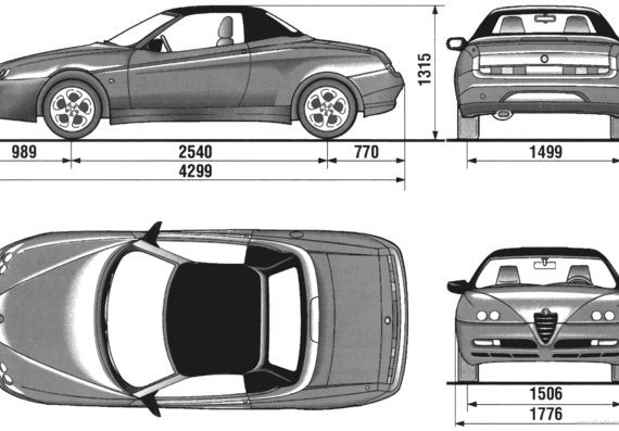 Alfa Romeo Spider (2003) - Альфа Ромео - чертежи, габариты, рисунки автомобиля