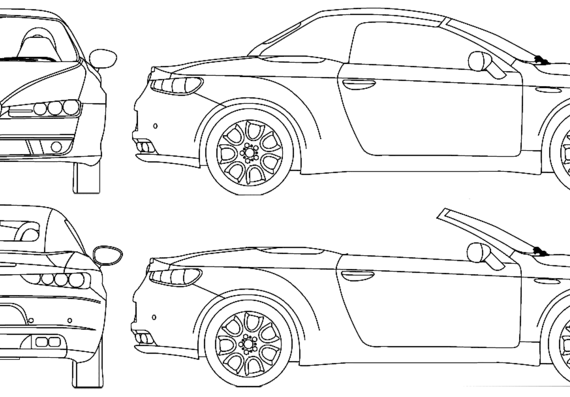 Alfa Romeo Spider 2.2 JTS Progression (2007) - Альфа Ромео - чертежи, габариты, рисунки автомобиля