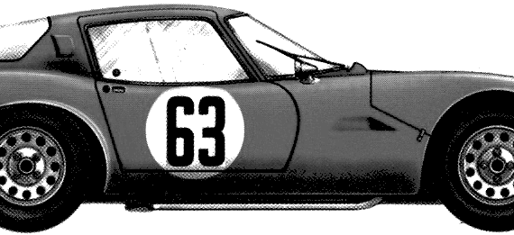 Alfa Romeo TZ2 Le Mans (1966) - Альфа Ромео - чертежи, габариты, рисунки автомобиля