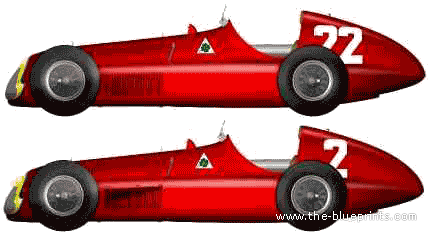 Alfa Romeo Tipo 159 F1 GP (1951) - Альфа Ромео - чертежи, габариты, рисунки автомобиля