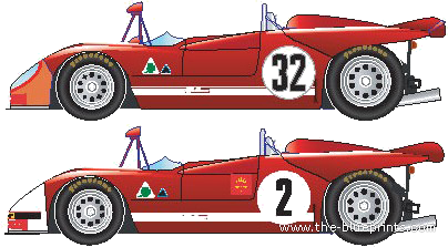 Alfa Romeo Tipo 33-3 (1971) - Альфа Ромео - чертежи, габариты, рисунки автомобиля