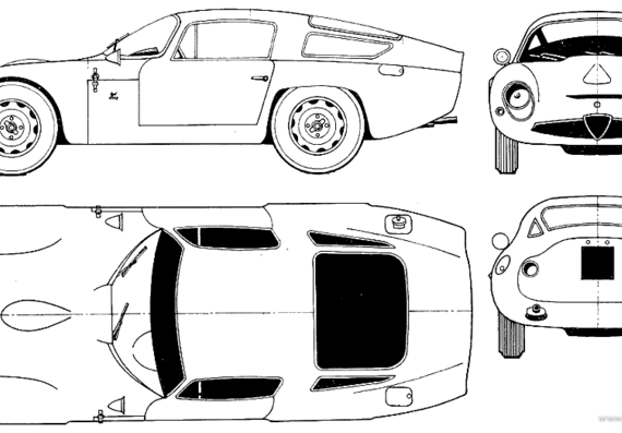 Alfa Romeo Typo GTZ - Alpha Romeo - drawings, dimensions, pictures of the car
