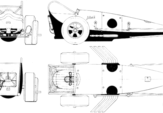 Allard Dragster (1962) - Аллард - чертежи, габариты, рисунки автомобиля