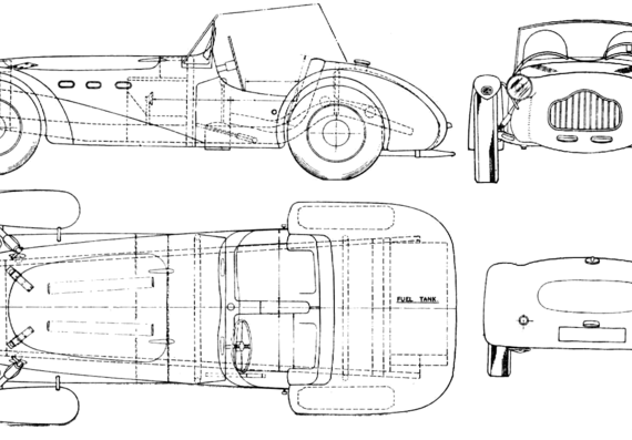 Allard J2X - Аллард - чертежи, габариты, рисунки автомобиля