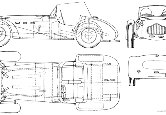 Allard J2X Comp - Гоночный Classics - чертежи, габариты, рисунки автомобиля