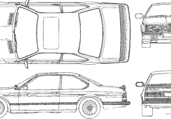 Alpina B7 Turbo Coupe (BMW 635CSi) (E24) (1986) - БМВ - чертежи, габариты, рисунки автомобиля