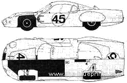 Alpine-Renault A210 (1967) - Рено - чертежи, габариты, рисунки автомобиля