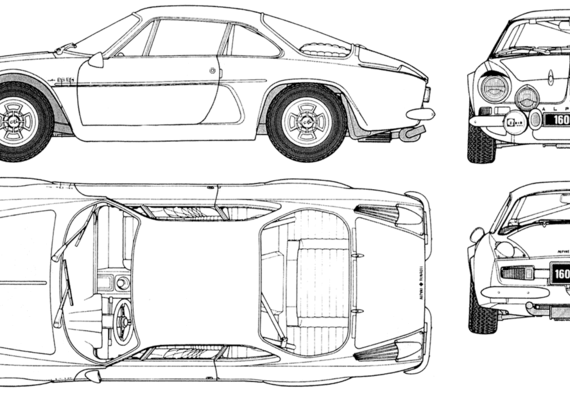 Alpine Allo 1600 SC - Рено - чертежи, габариты, рисунки автомобиля